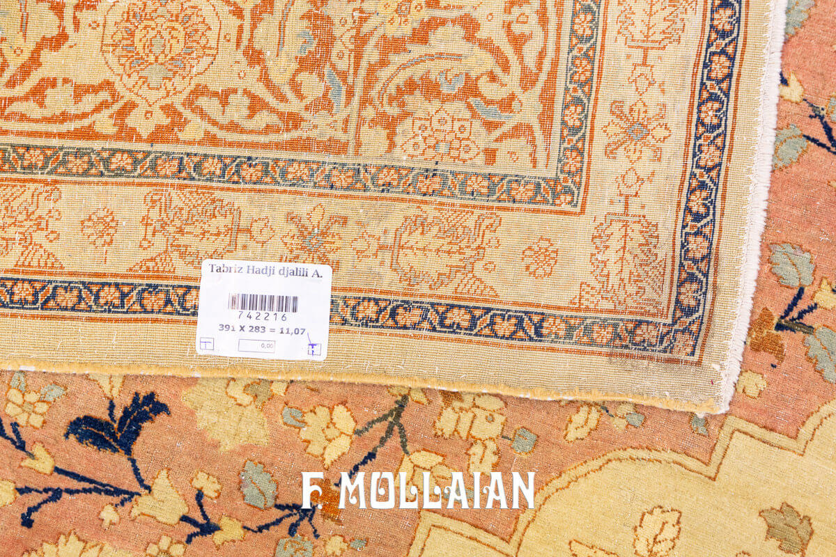 Floral Medallion Antique Tabriz Hadji djalili Larg Carpet n°:742216